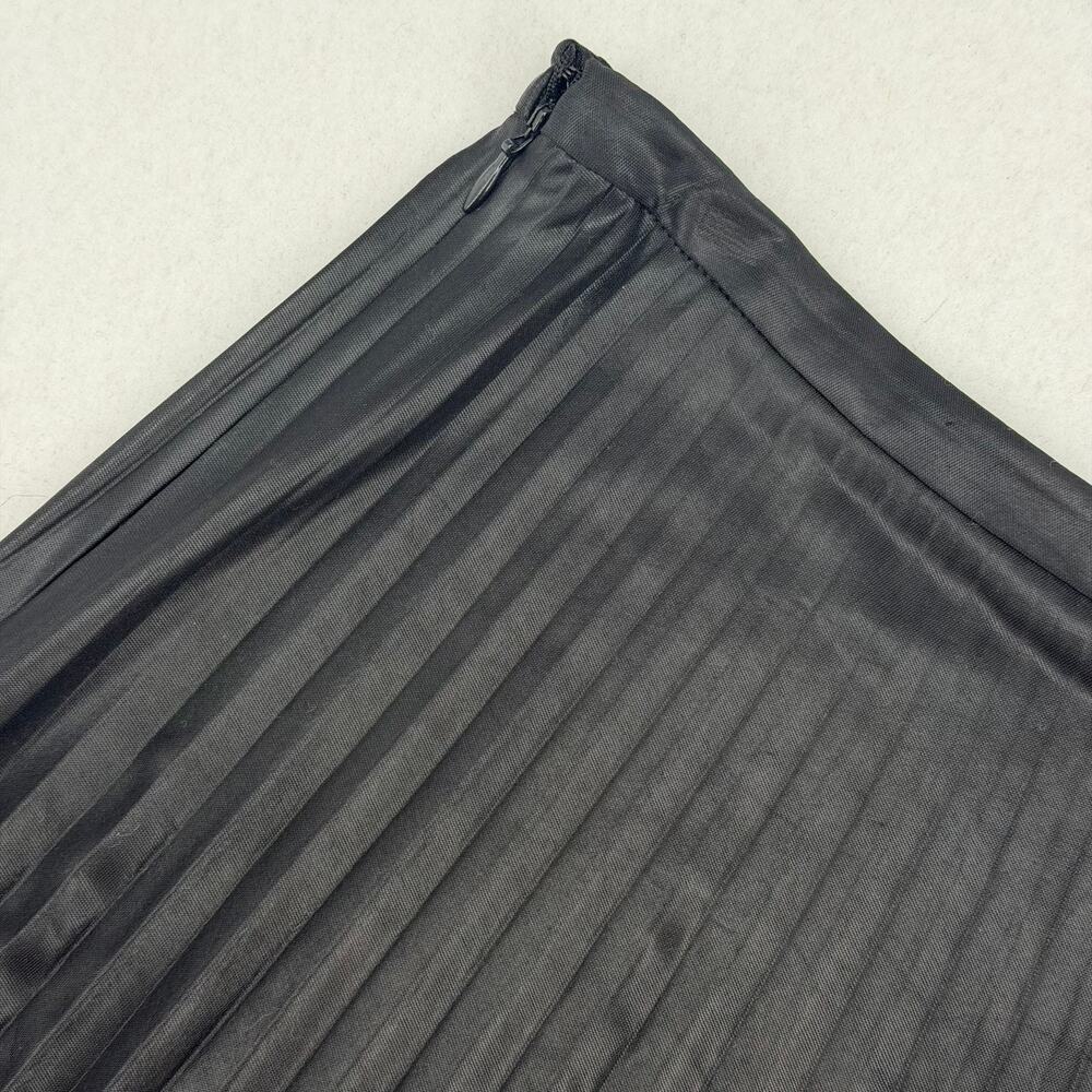Lauren Ralph Lauren Black Accordion Pleated A-Lined Side Zip Midi Skirt 12P